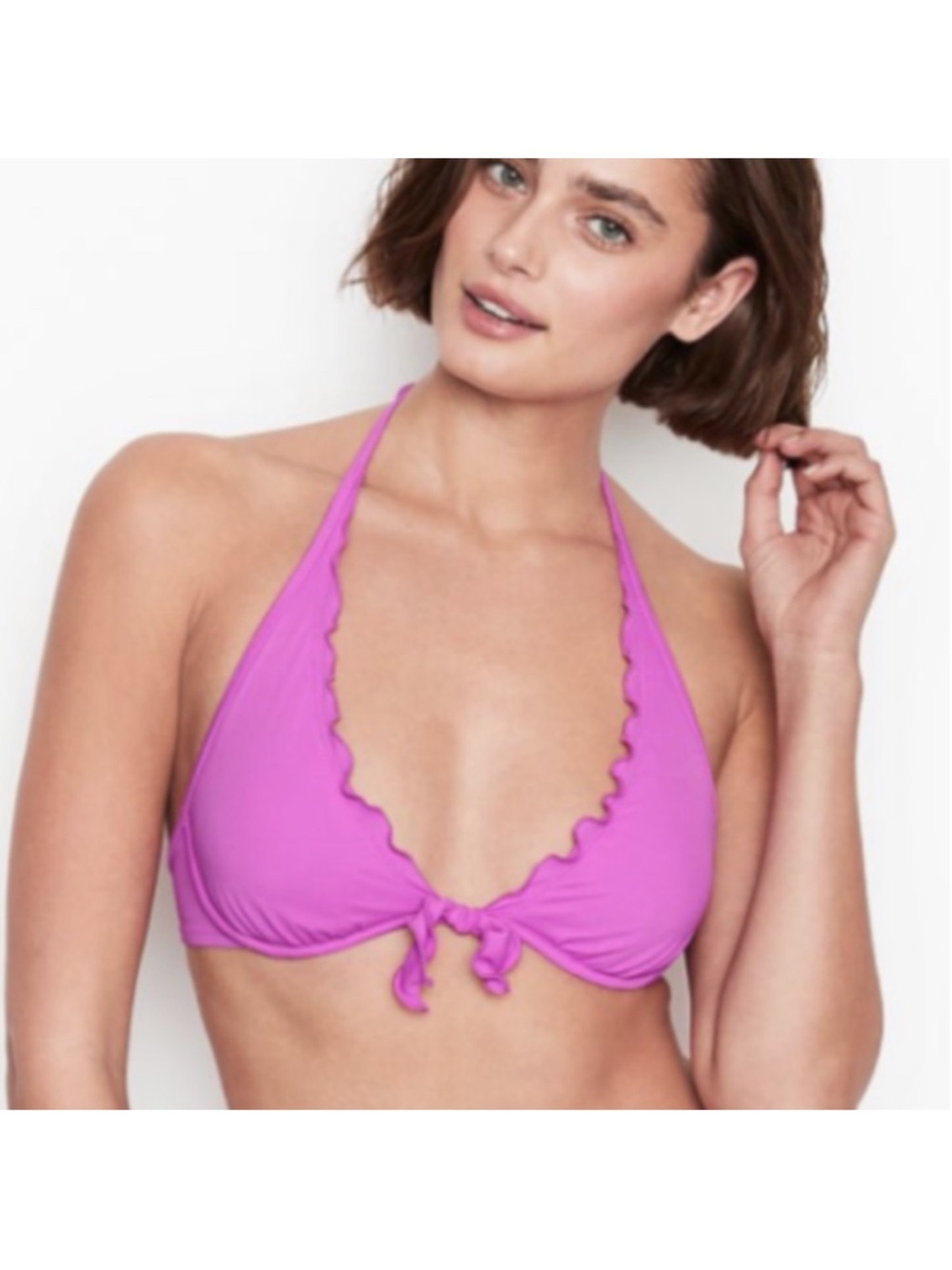 Victoria's Secret Fuchsia Ruffle Bikini Top